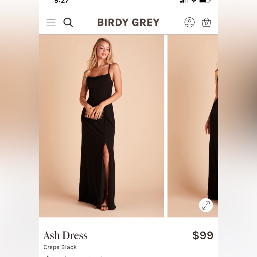 Birdy Grey Black Crepe Maxi Dress